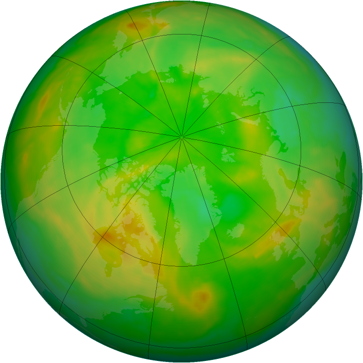 Arctic ozone map for 21 June 2015